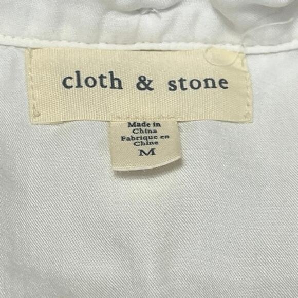 Cloth & Stone Women's White Sleeveless Button Down Shirt Blouse Tank Top Size M - Picture 3 of 4